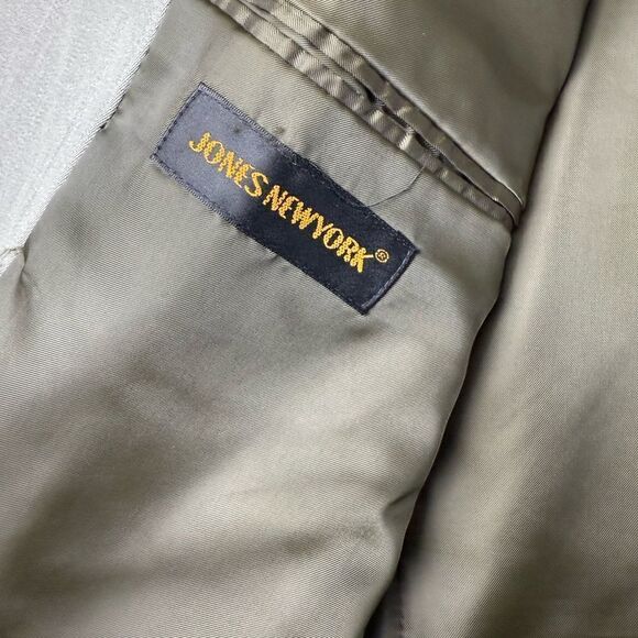 Jones New York Blazer Jacket Men Gray 100% Pure Wool Long Sleeve Single Breasted - Picture 7 of 10